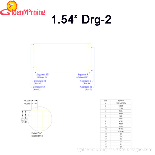 1.54" oled display, yellow color